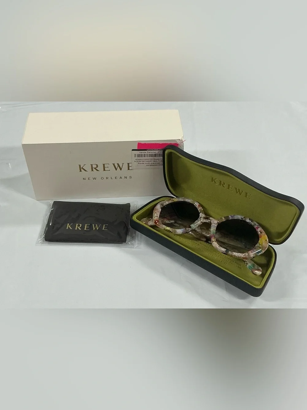 KREWE Round Multicolor Floral Acetate Sunglasses with Gradient Lenses PR10-1004